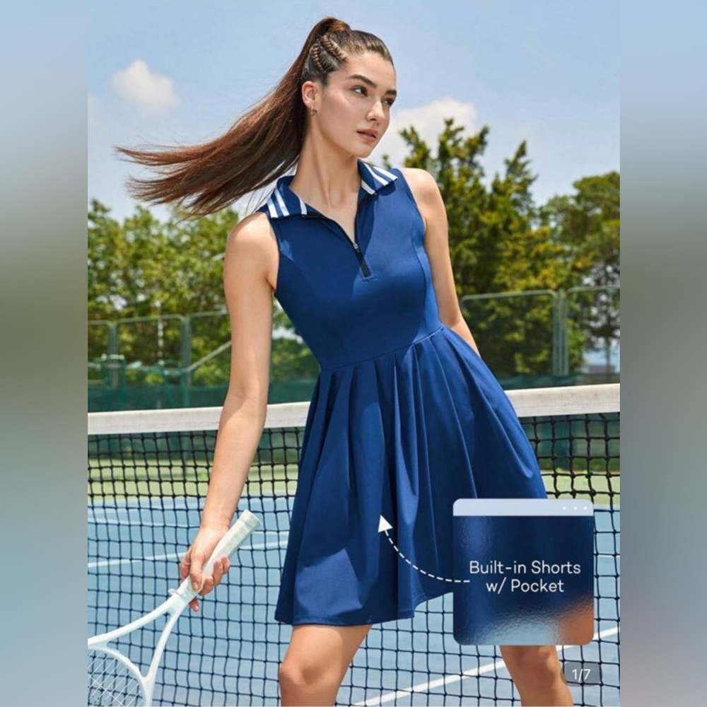 Brand New without Tag Stylish Blue Tennis Dress with Built-in Shorts